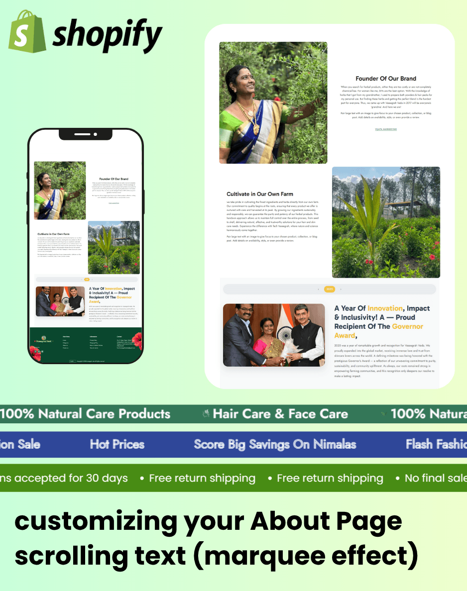 Custom 'About Page' & Marquee